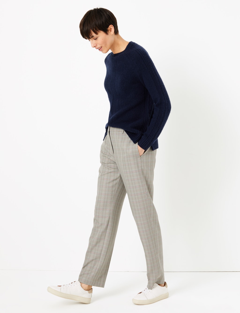 Checked Straight Leg Trousers 1 of 5