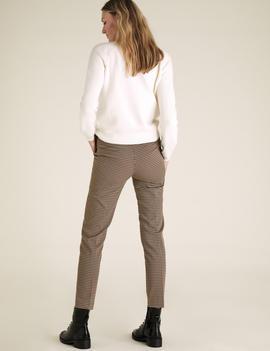 Mia Slim Checked Ankle Grazer Trousers 3 of 5