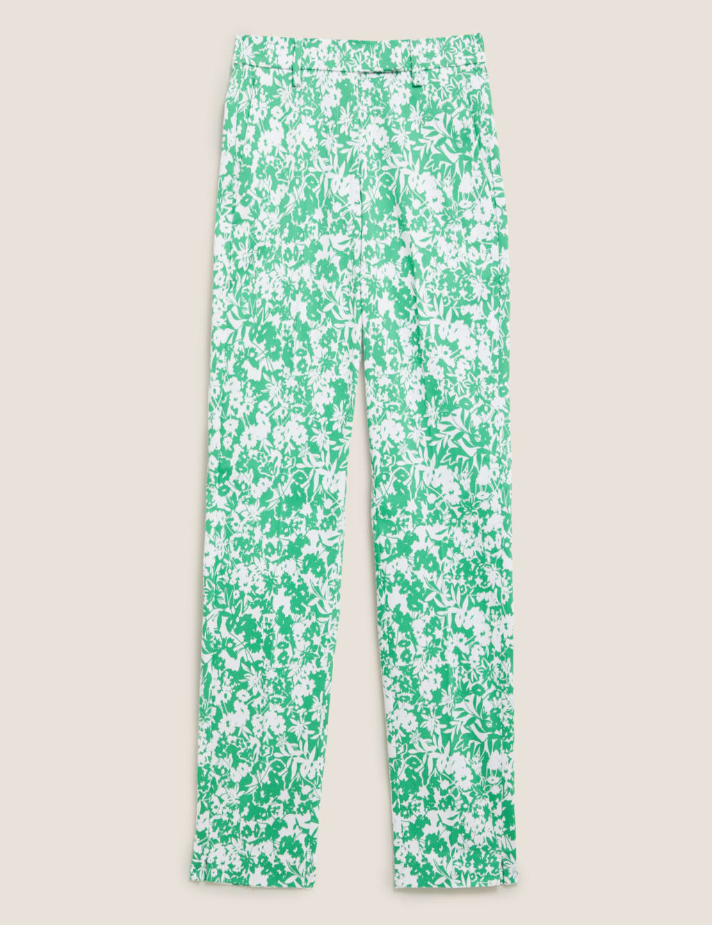 Cotton Slim Fit Floral 7/8 Trousers 2 of 6
