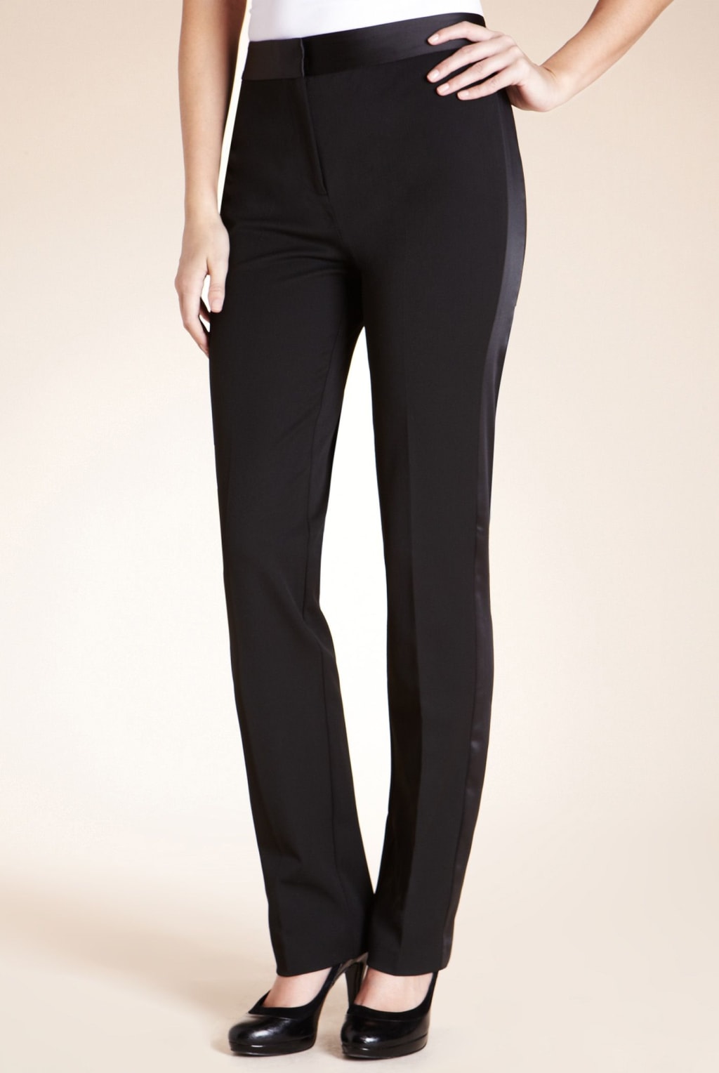 Cotton Blend Pleated Chinos M S Collection M S