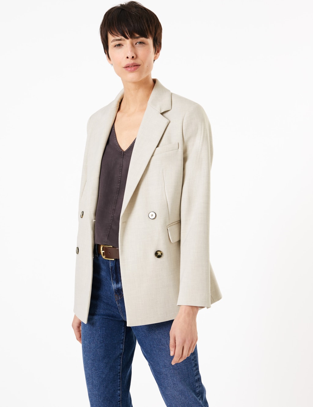 Double Breasted Blazer M S Collection M S