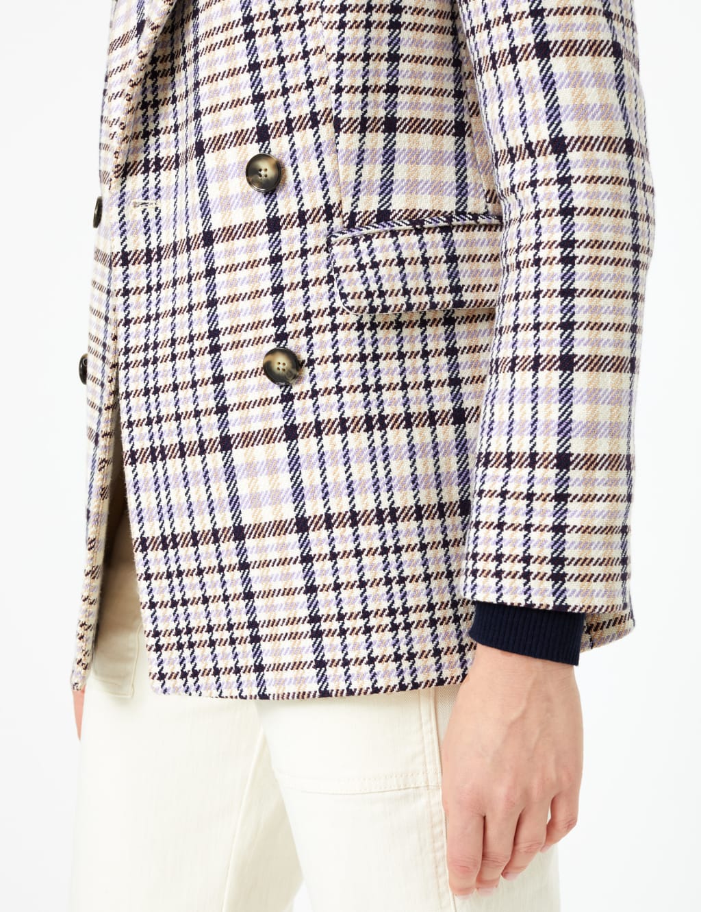 Checked Double Breasted Blazer 3 of 5