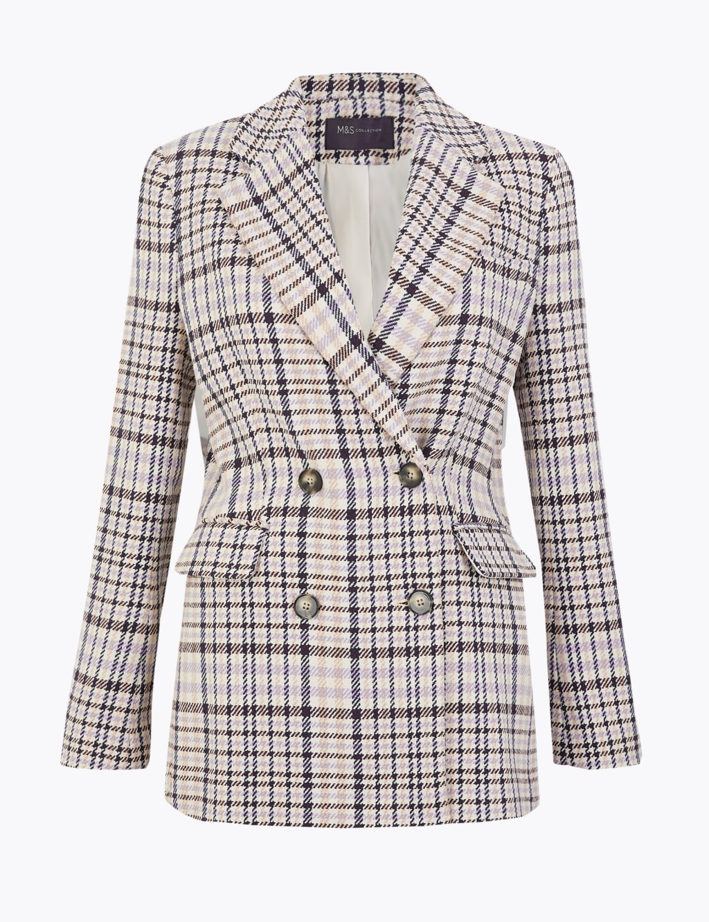 Checked Double Breasted Blazer 2 of 5