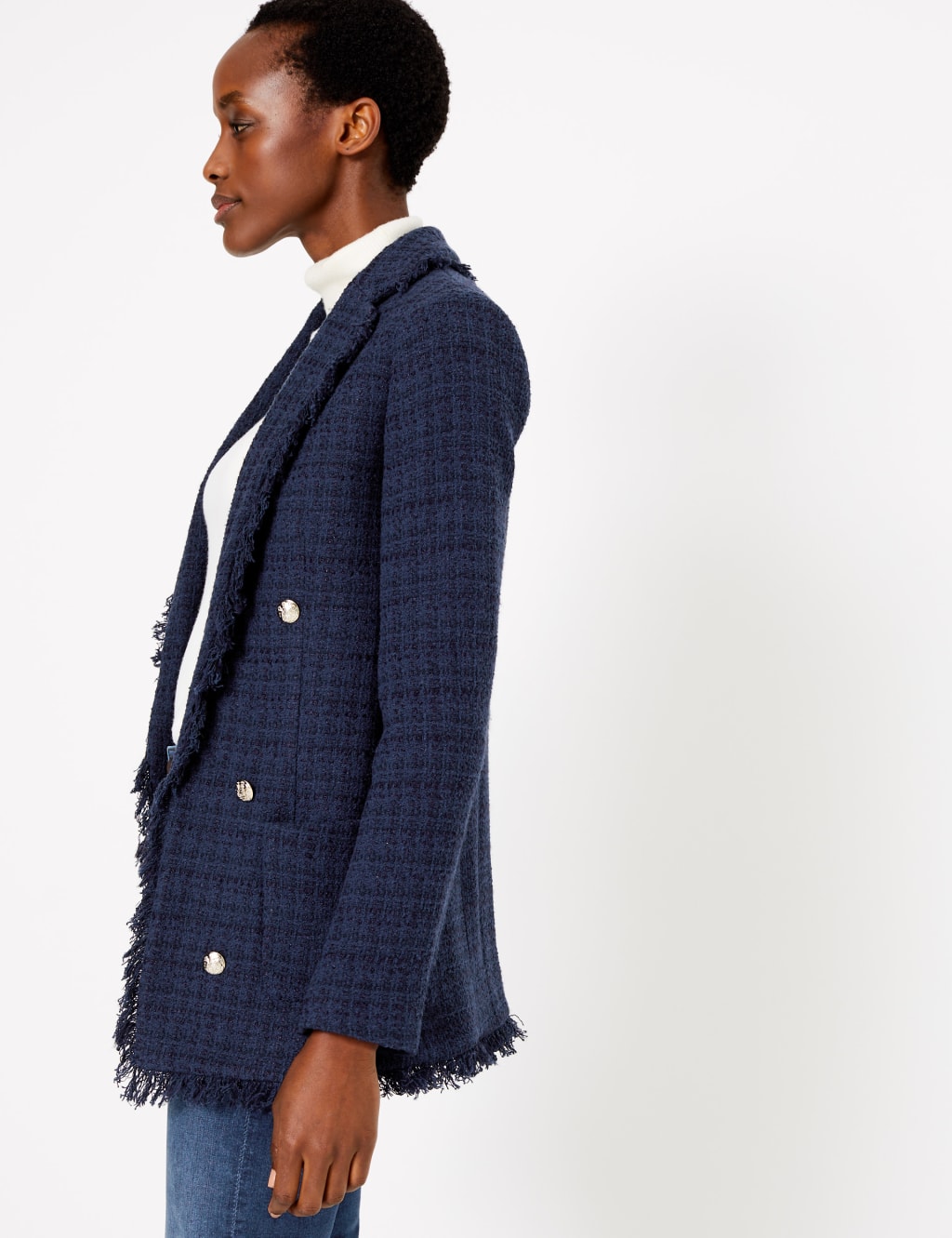 M&s tweed blazer top