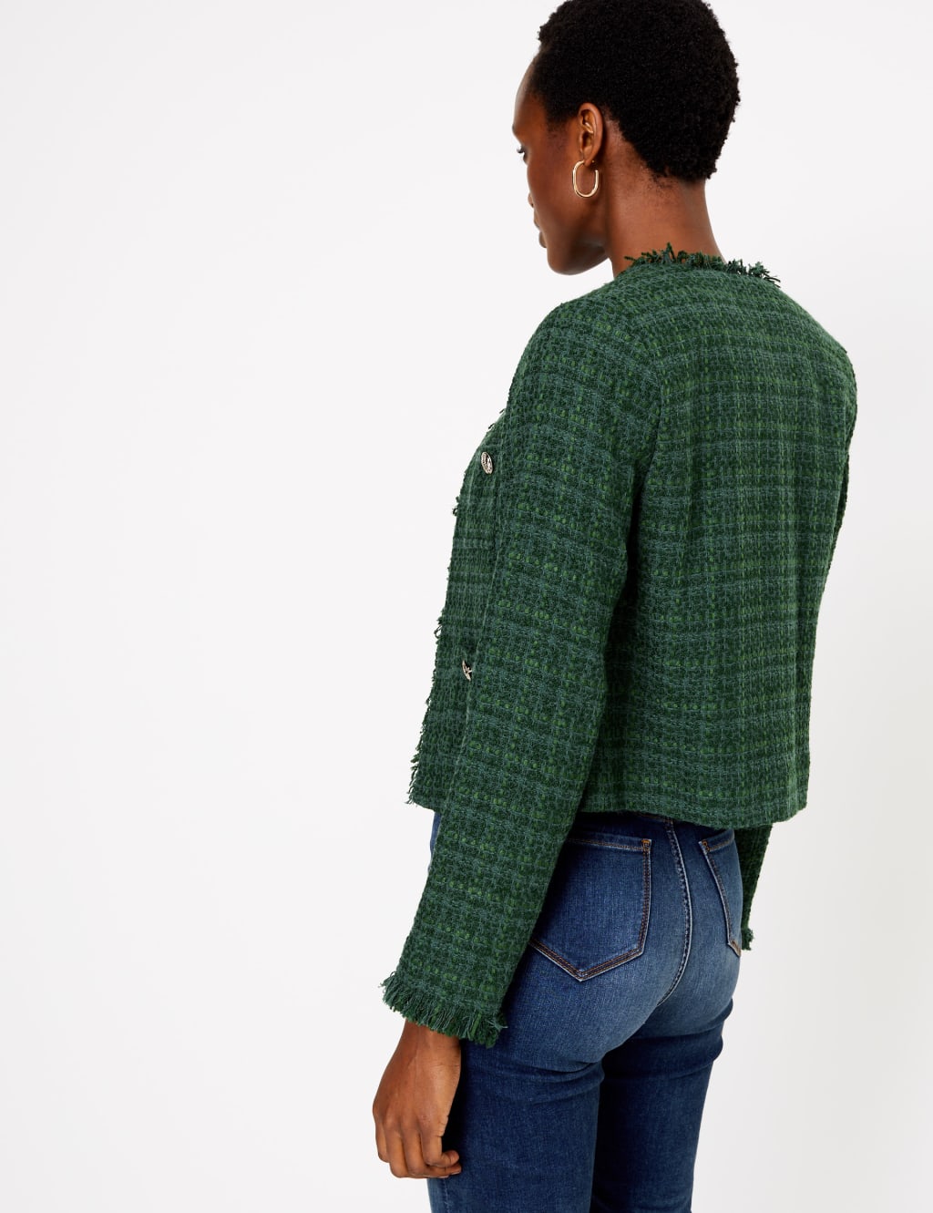 Tweed Straight Short Jacket | M&S Collection | M&S