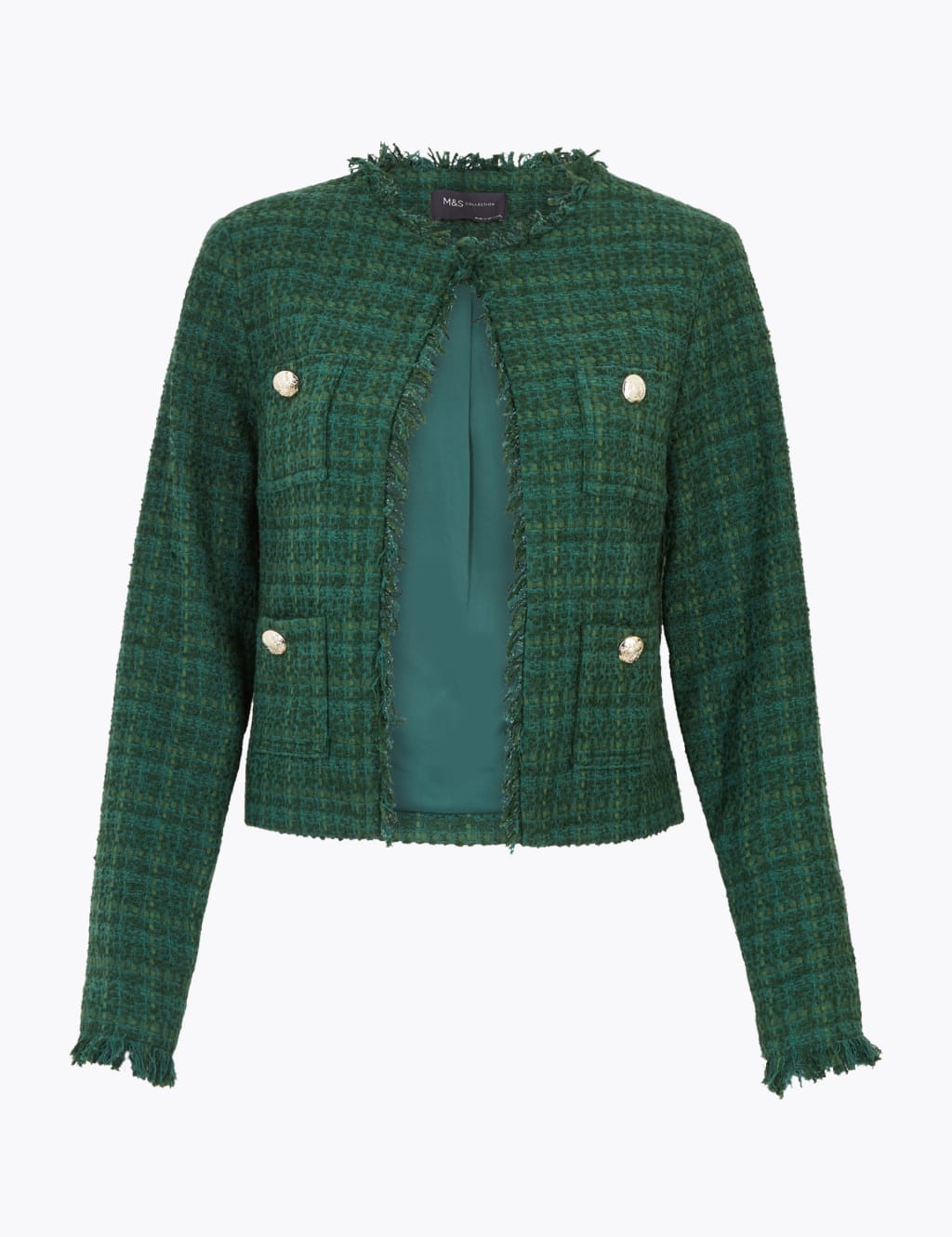 Tweed Straight Short Jacket | M&S Collection | M&S