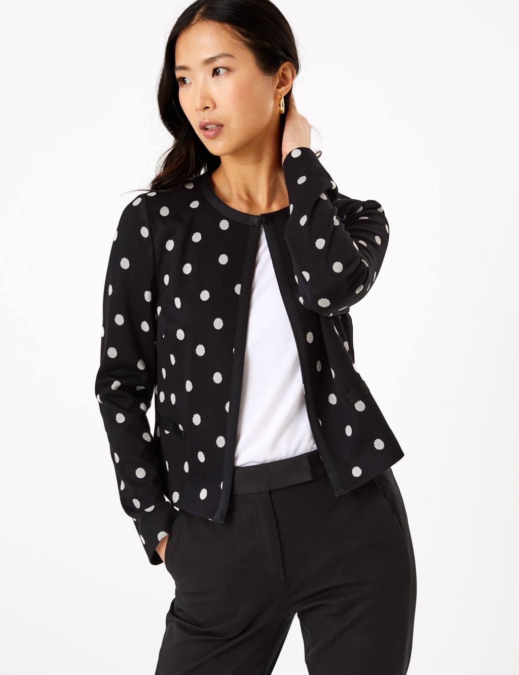 Jersey Slim Polka Dot Jacket 3 of 4