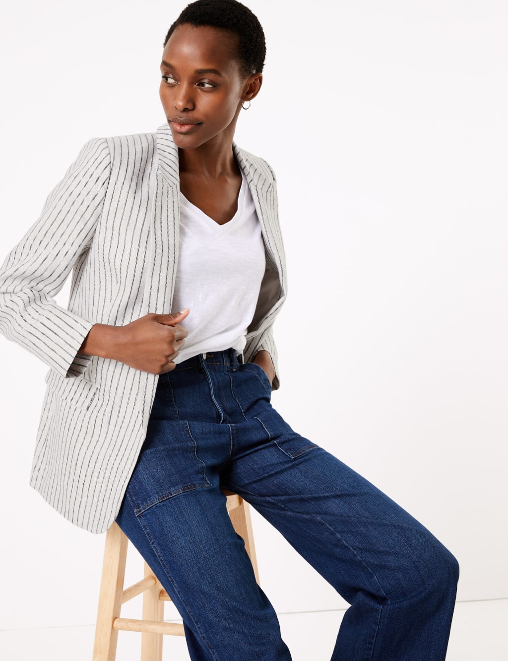 M&s linen blazer shop