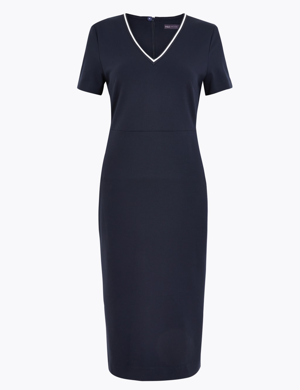 Jersey V-Neck Knee Length Dress 2 of 4