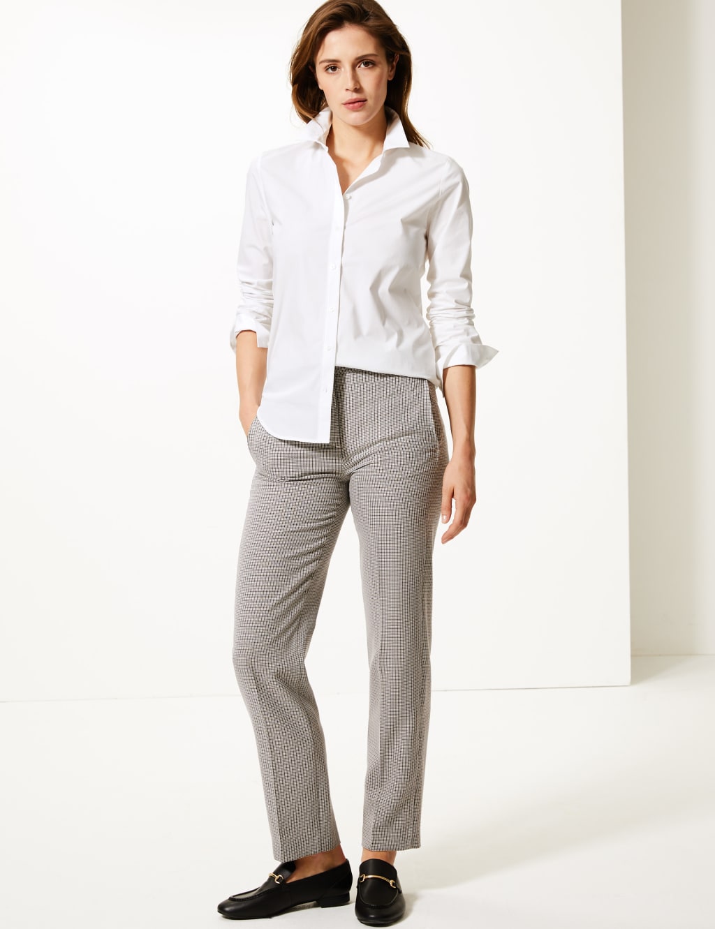 Checked Straight Fit Trousers 1 of 5