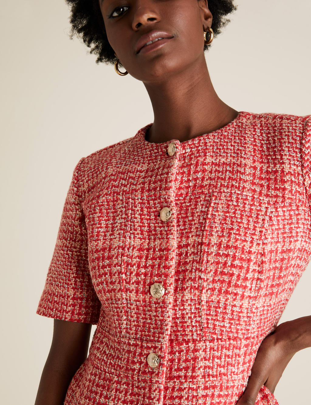 Tweed Knee Length Dress 3 of 6
