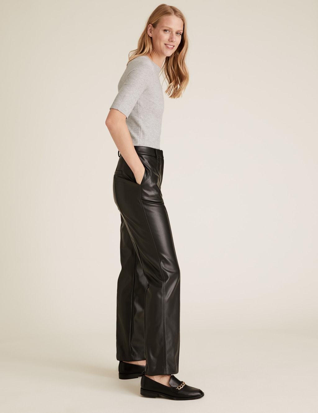 Freya Straight Leg Faux Leather Trousers 3 of 6