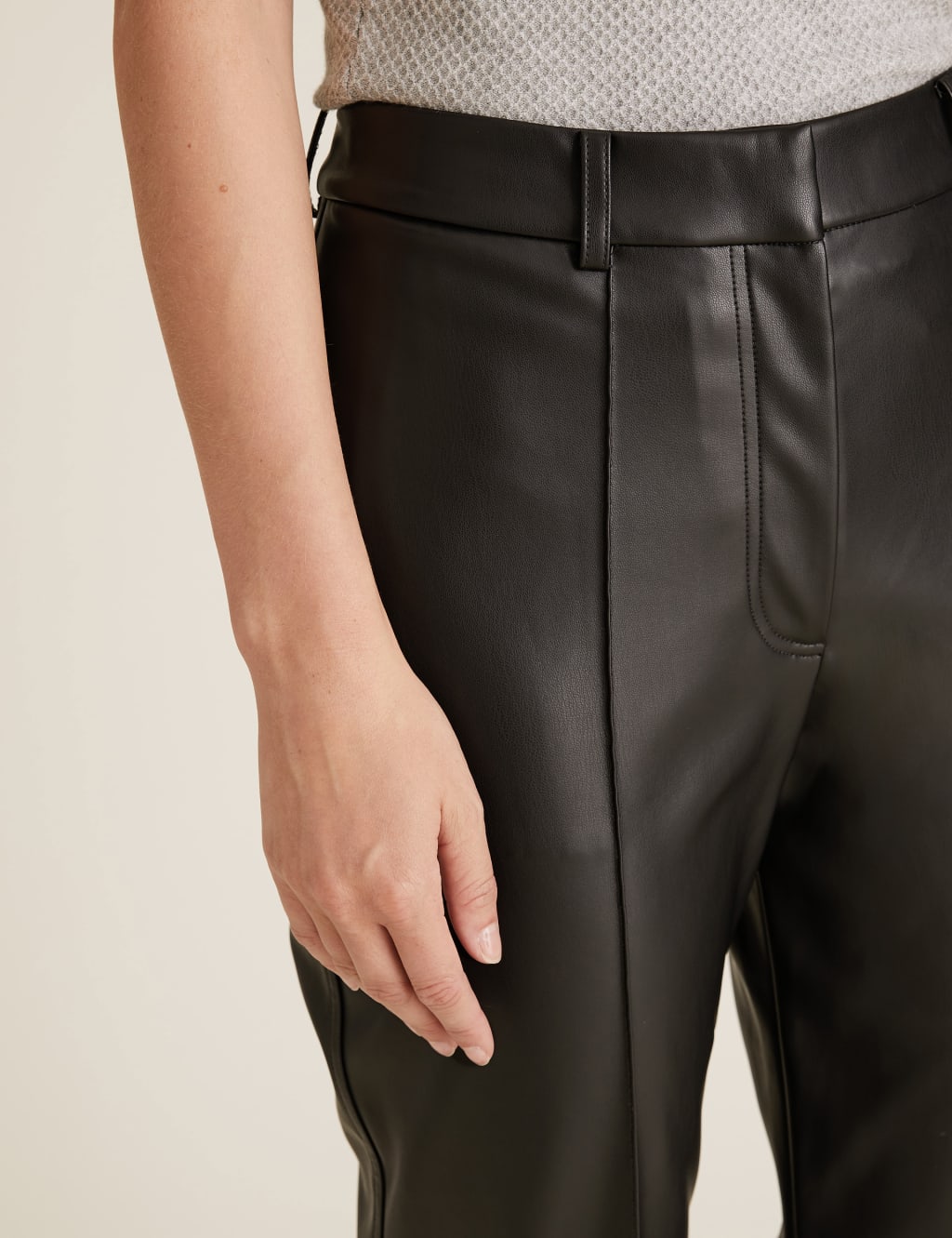 M&s faux leather trousers store