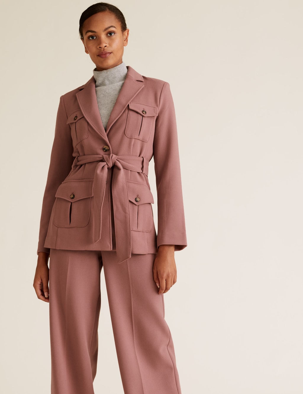 Slim Belted Utility Jacket M S Collection M S