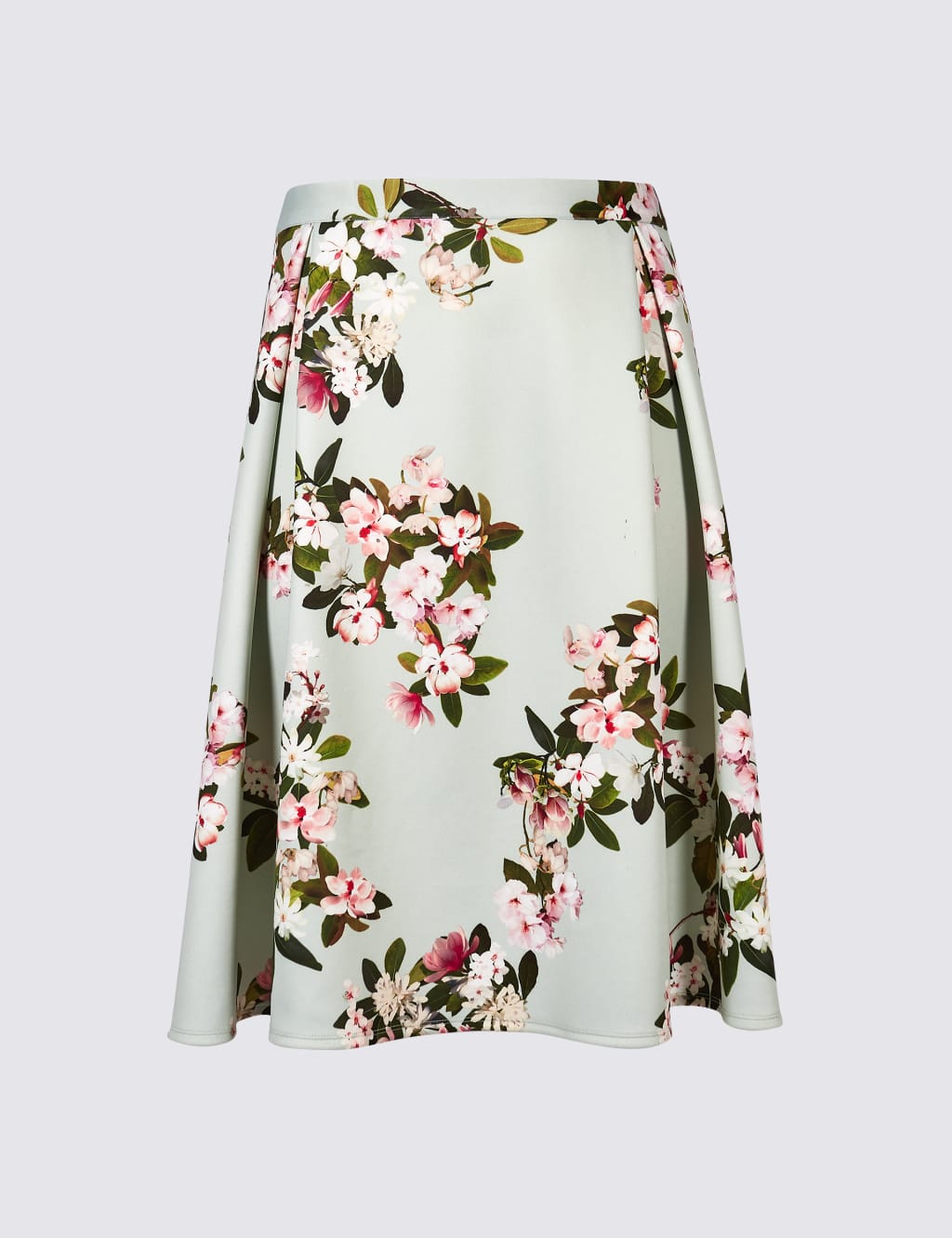 CURVE Floral Print Scuba A-Line Midi Skirt 2 of 5