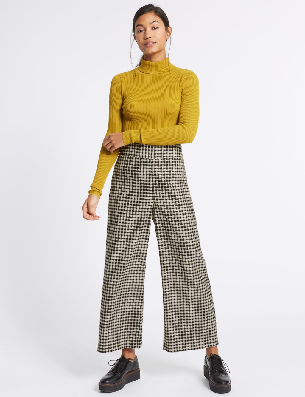 Checked Wide Leg Trousers 1 of 6