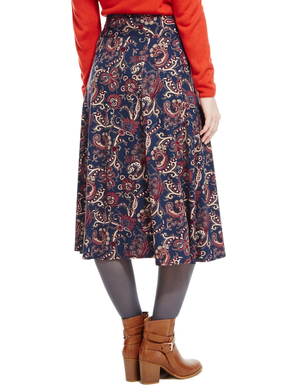 Paisley Print A-Line Skirt 4 of 4