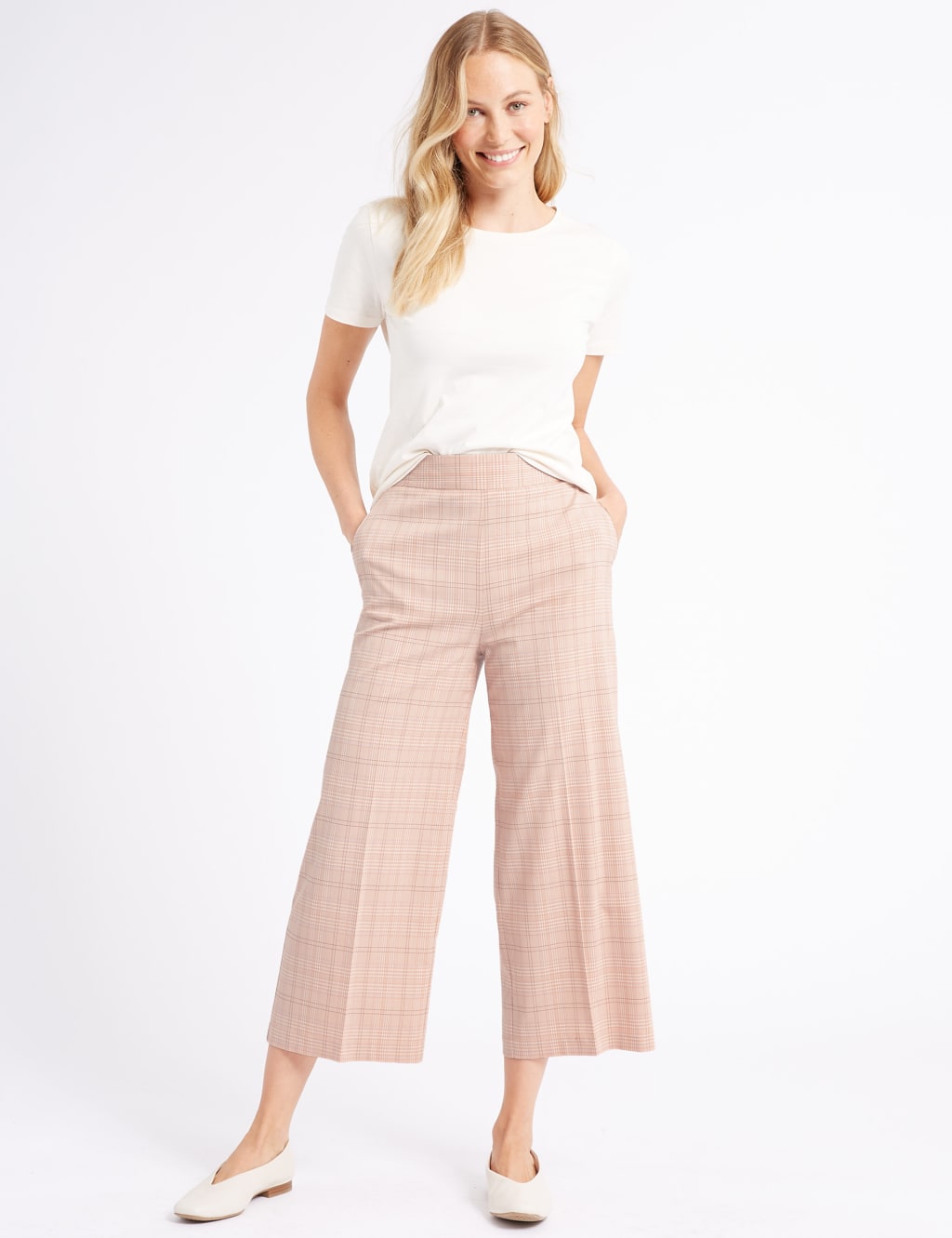Cropped checked trousers online