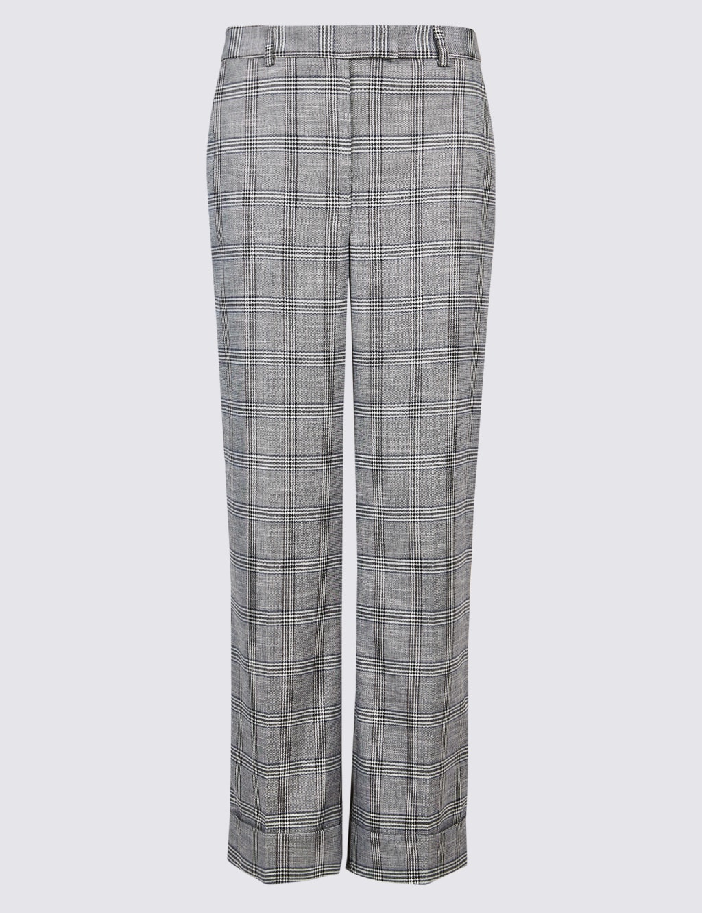 Checked Turn-up Wide Leg Trousers 2 of 6