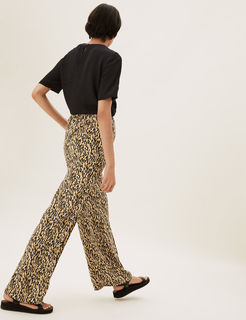 Animal Print Drawstring Wide Leg Trousers 6 of 6