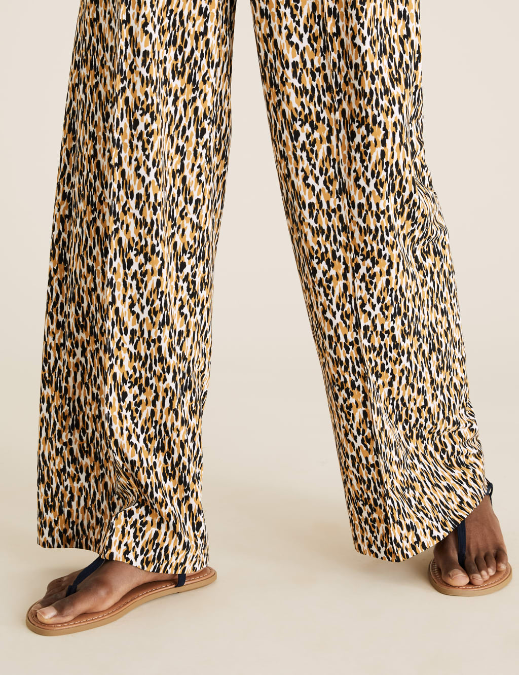 Animal Print Drawstring Wide Leg Trousers 6 of 6