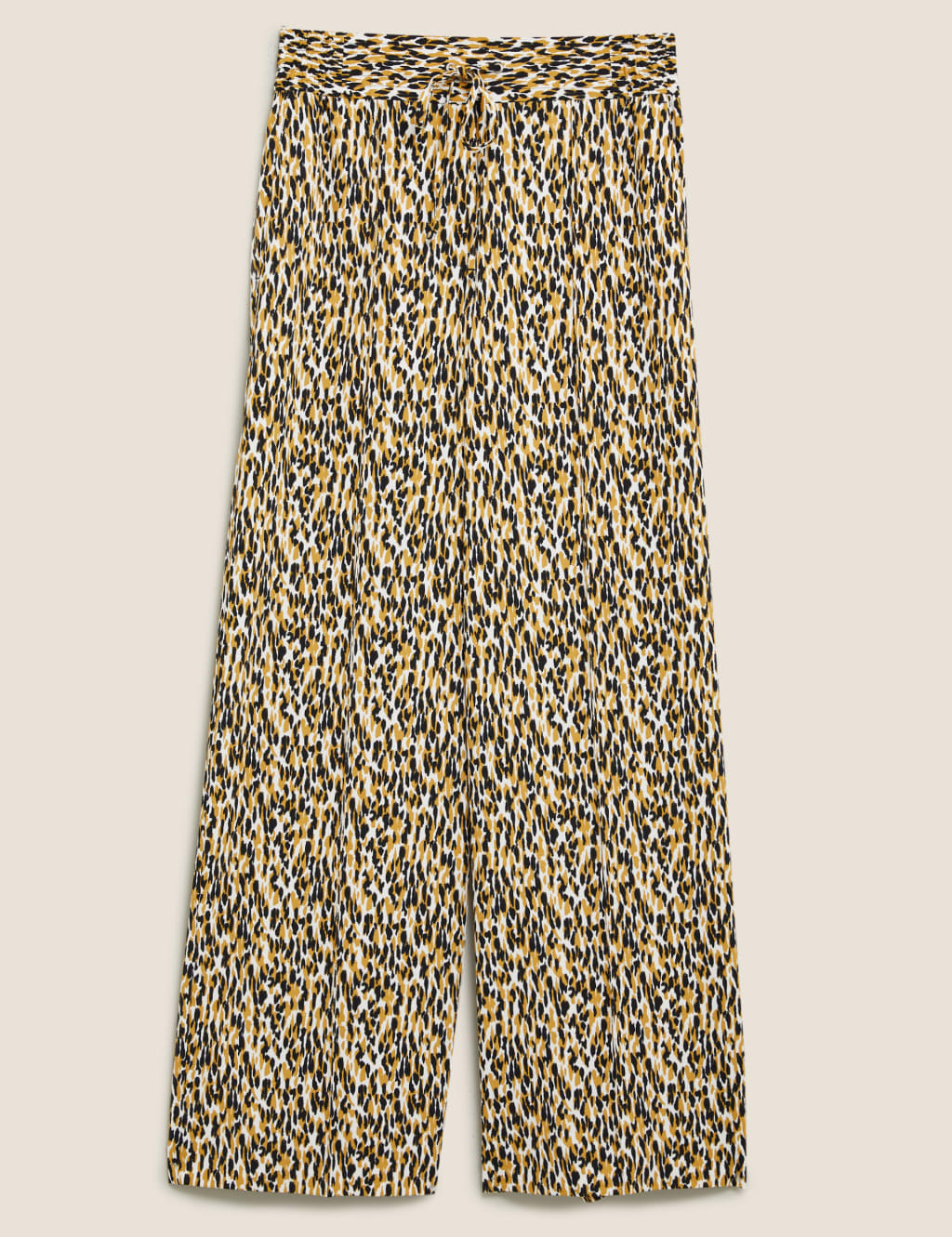 Animal Print Drawstring Wide Leg Trousers 2 of 6