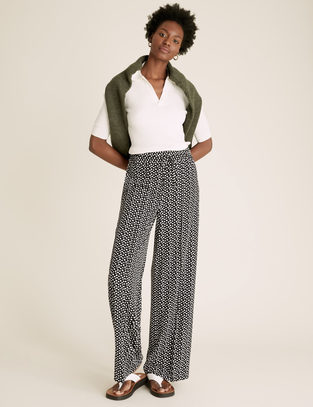 Polka dot trousers top