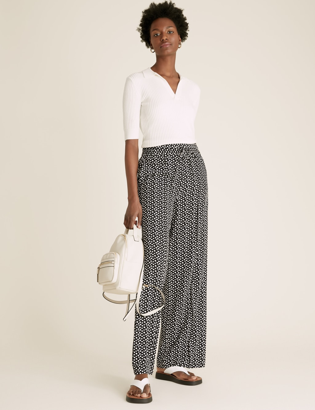 Polka dot wide leg trousers new arrivals