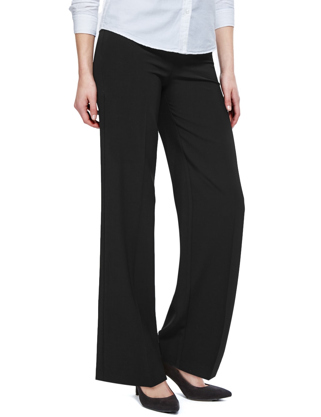 Side zip wide leg trousers clearance