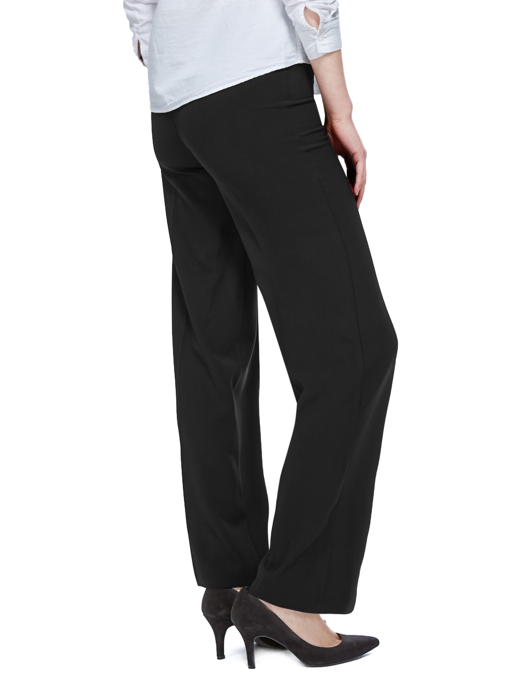 Women's straight leg side zip pants top
