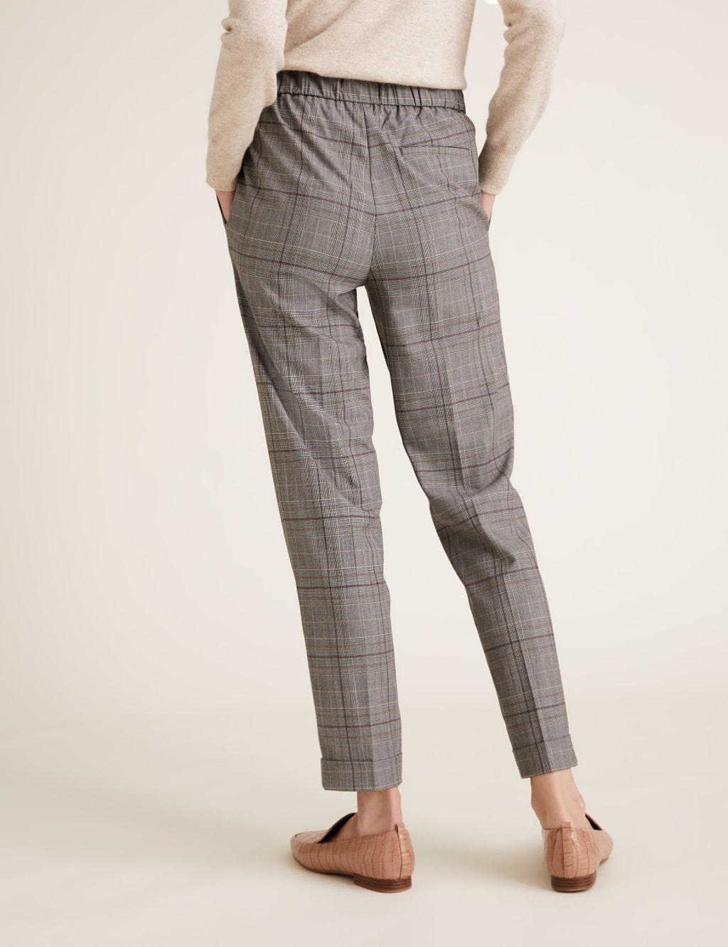 Tapered tartan trousers top