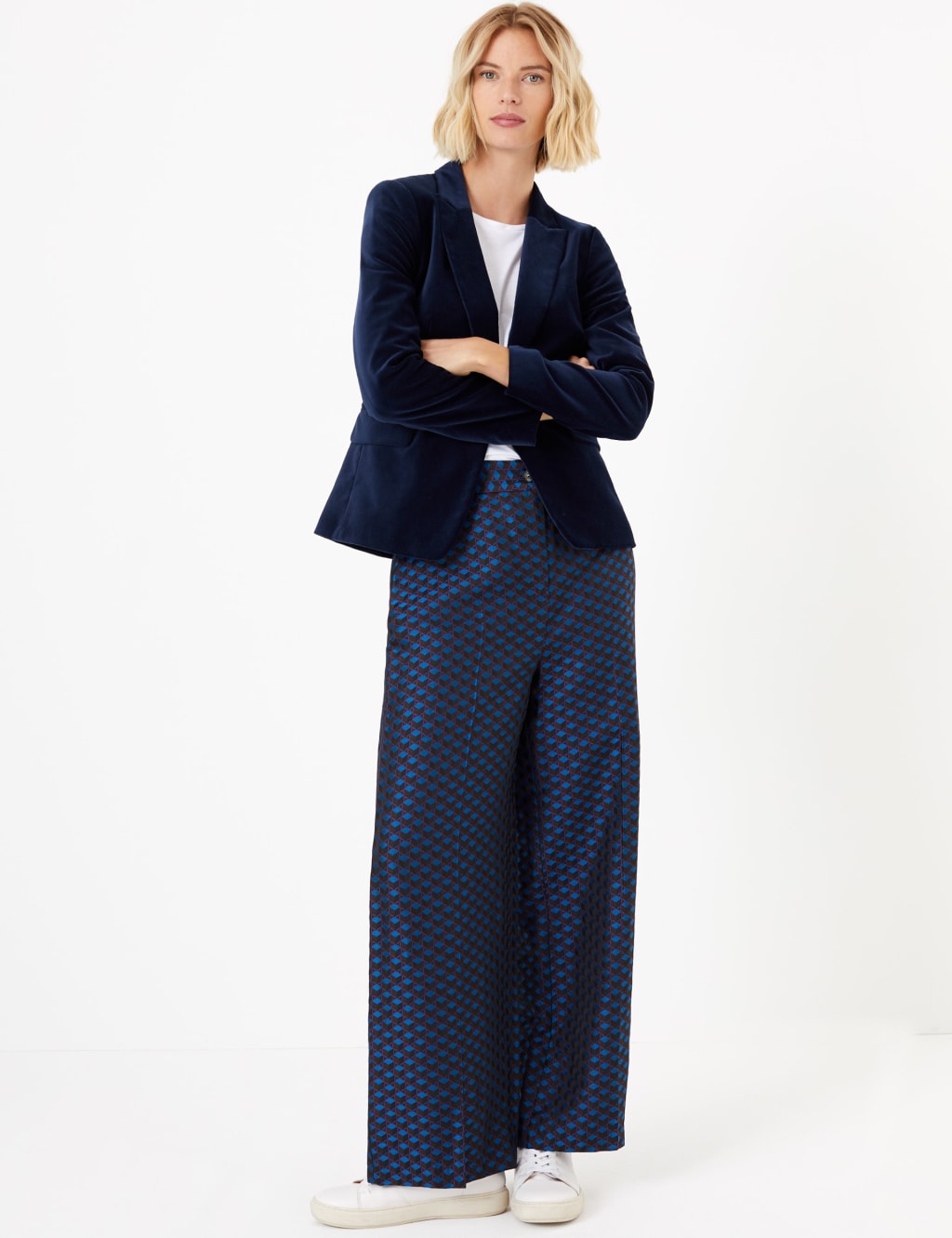 Jacquard Wide Leg Trousers 1 of 5