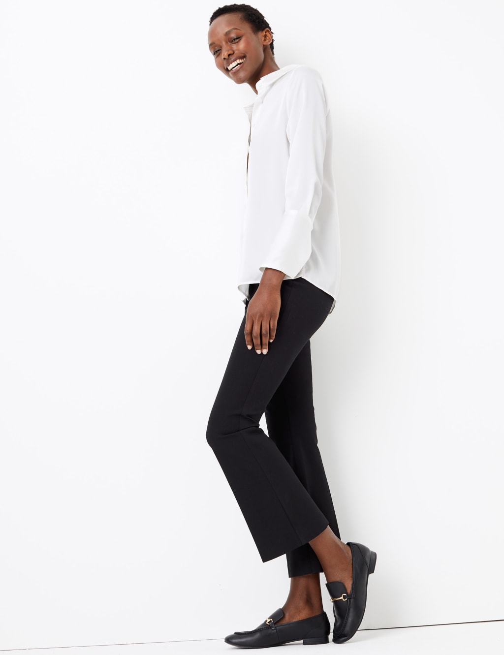 Cropped kick flare trousers deals