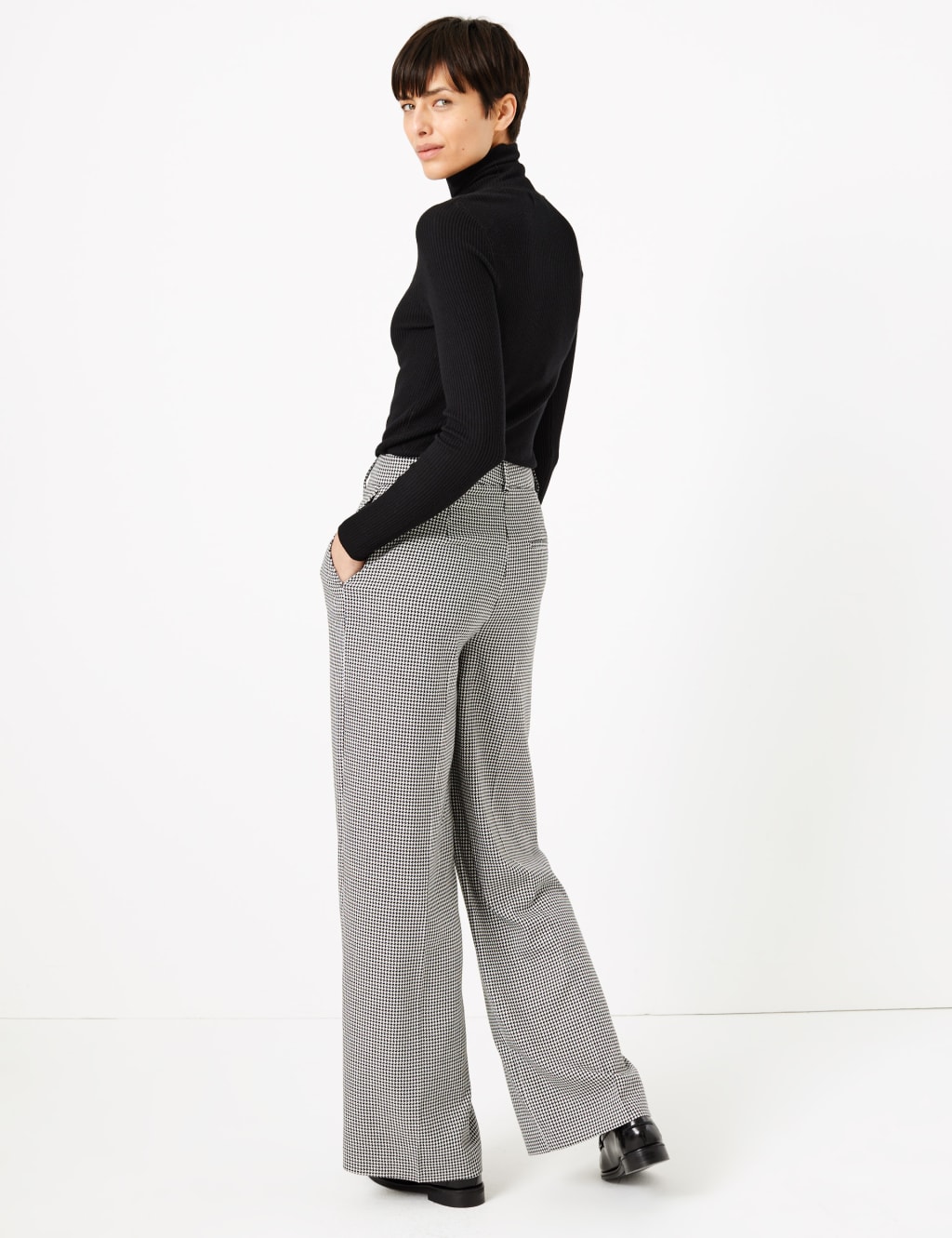 Checked Wide Leg Trousers 4 of 6