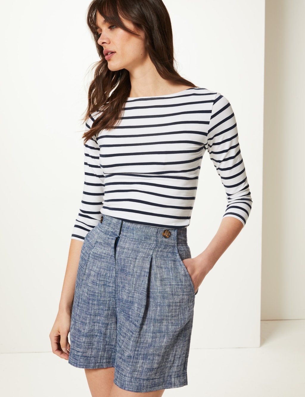 M&s linen shorts ladies on sale