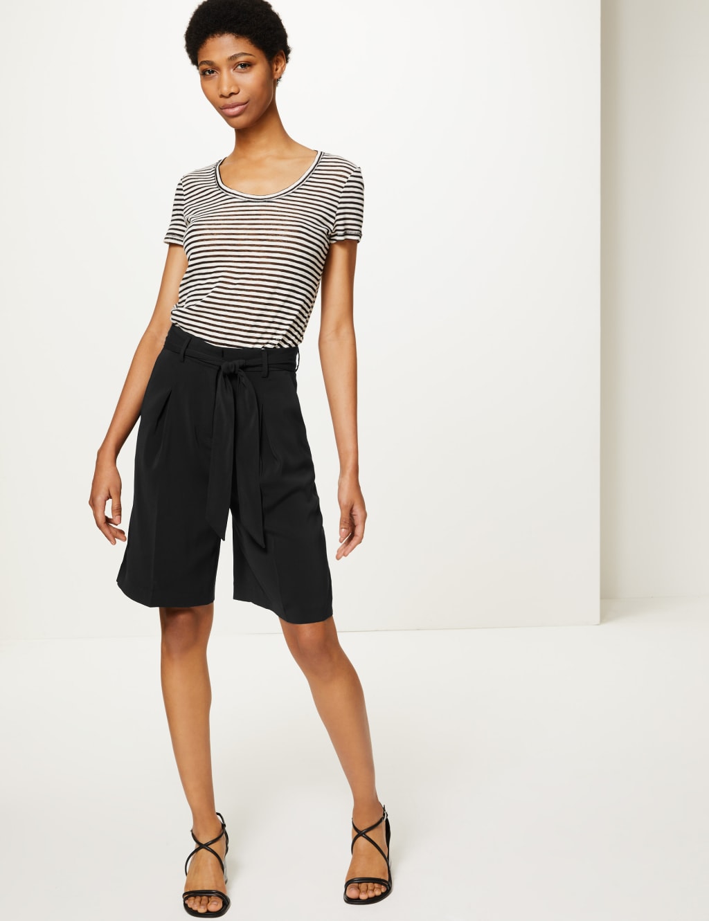 High waisted fabric shorts cheap