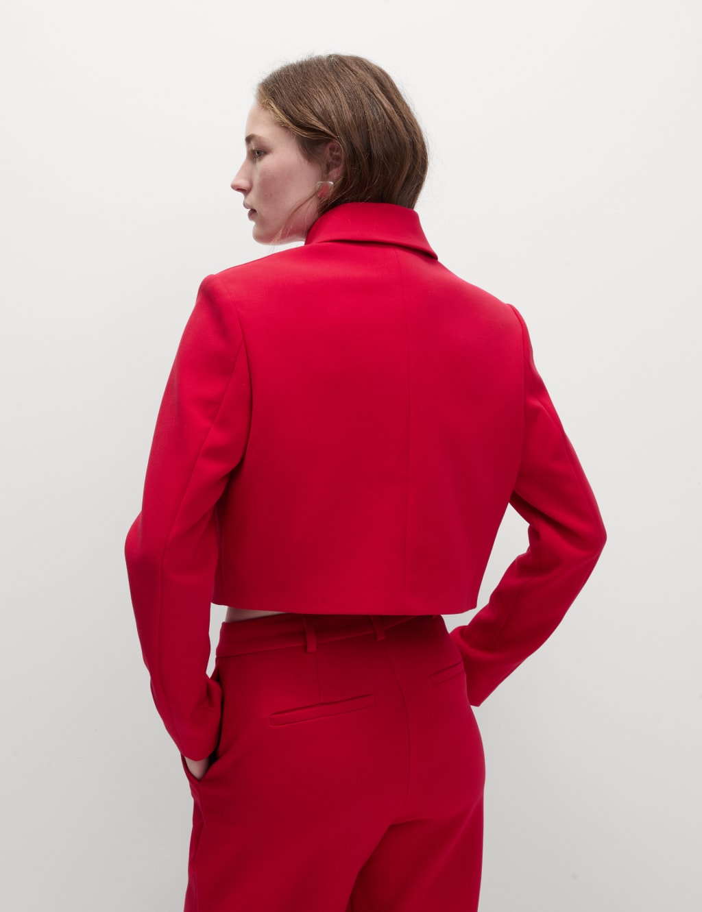 Collared Short Tailored Jacket M S Collection M S