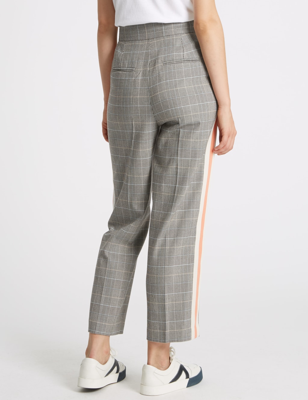 Checked Side Stripe Tapered Leg Trousers Limited Edition M S