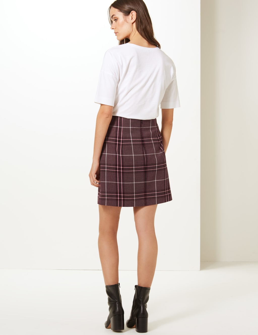 Checked Wrap Mini Skirt 3 of 5