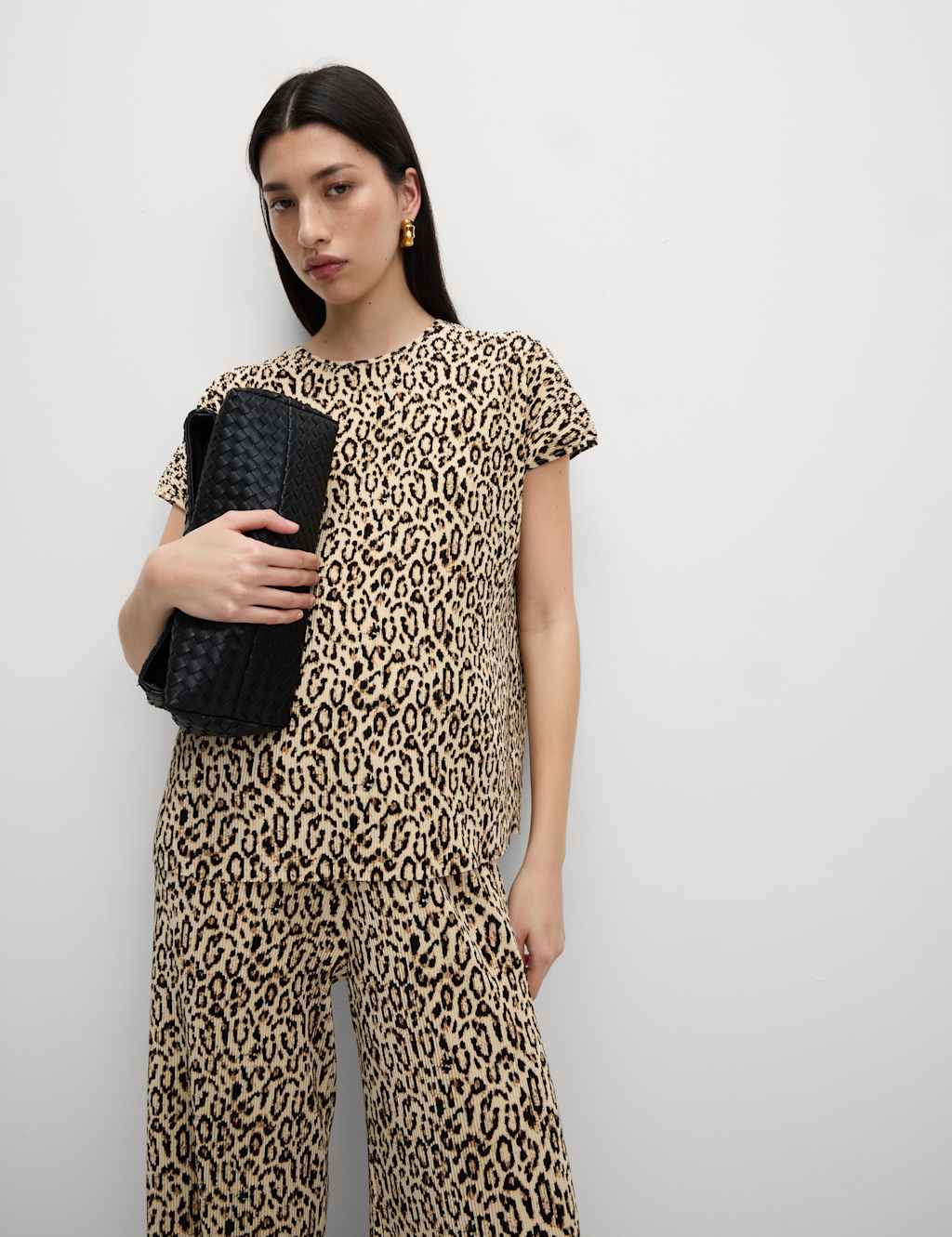 Animal Print Plisse Wide Leg Trousers 6 of 6