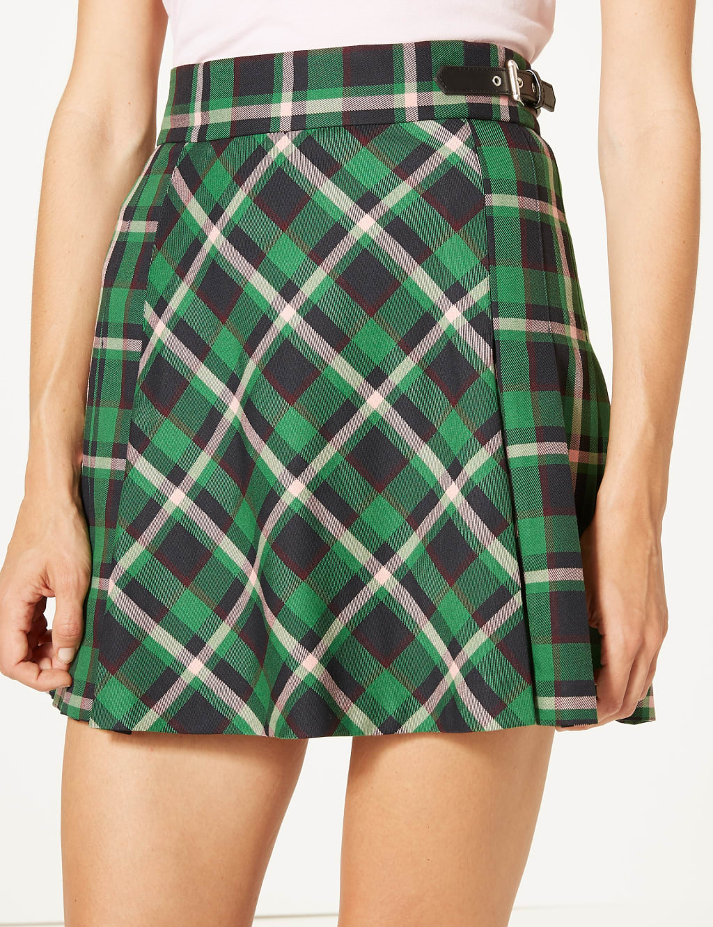 Pleated plaid mini skirt 5t outlet