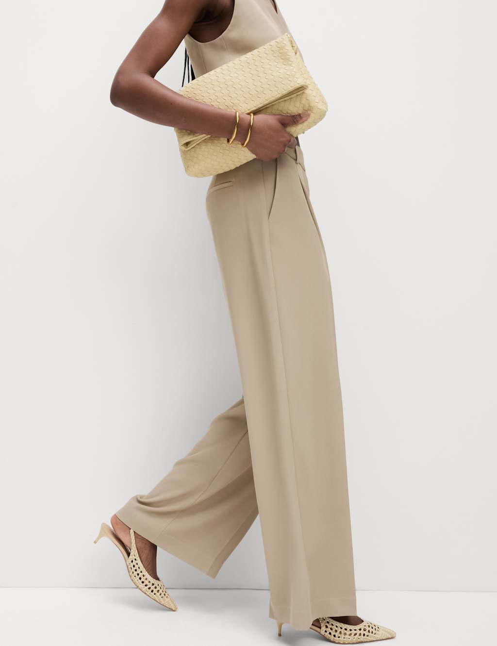 Single Pleat Wide Leg Trousers 1 of 5