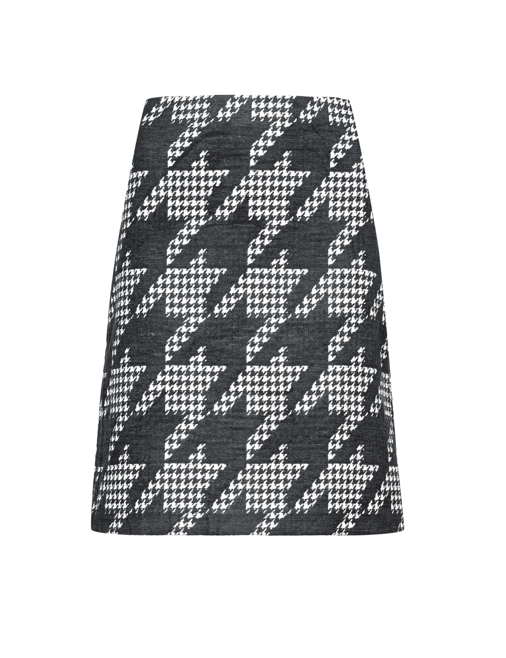 Chenille Houndstooth Print A-Line Skirt 2 of 4