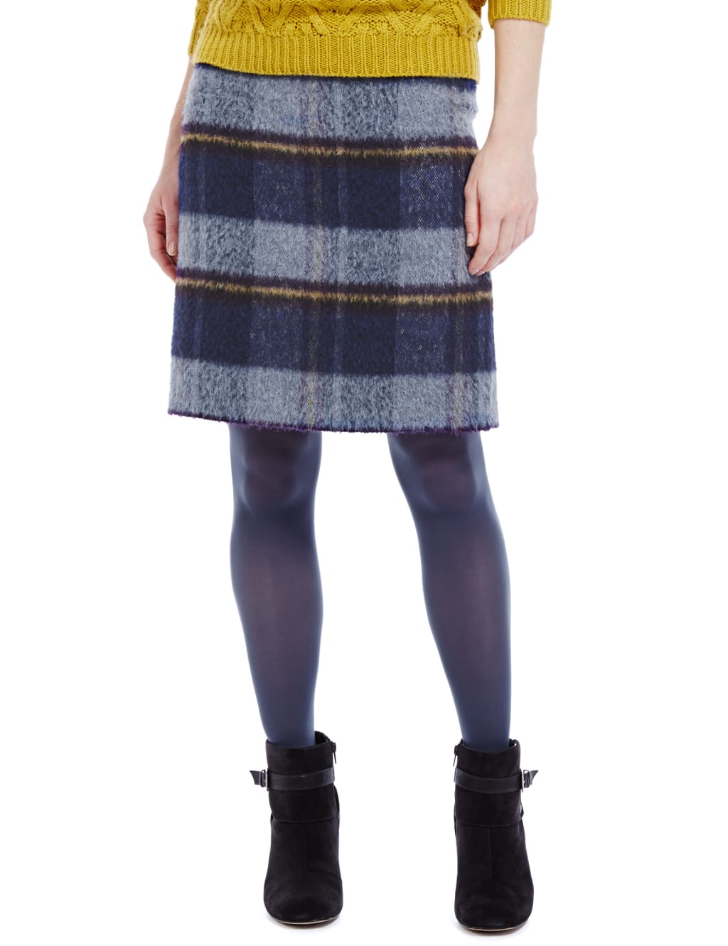 Tartan Check Mini Skirt with Wool M S Collection M S