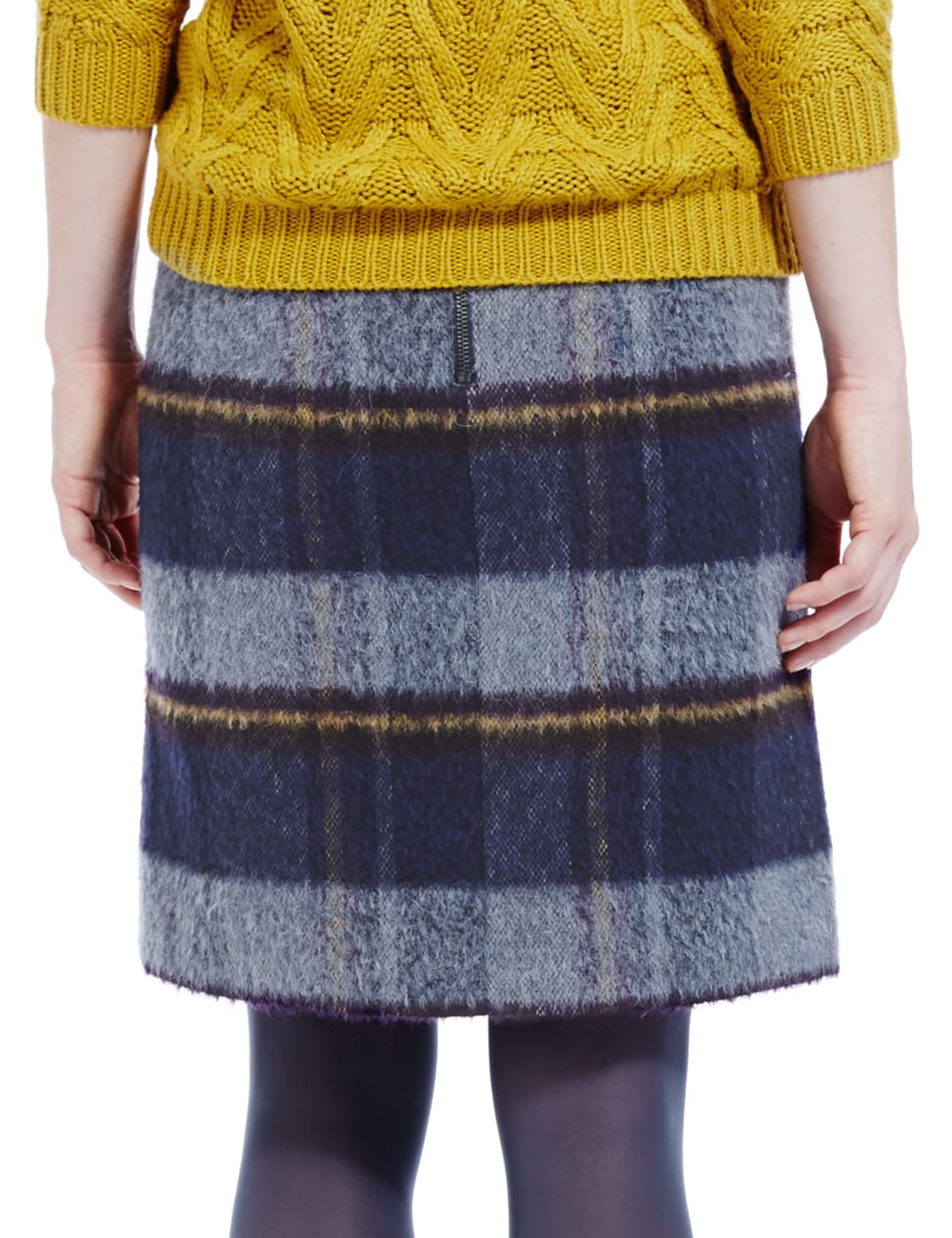 Tartan Check Mini Skirt with Wool M S Collection M S