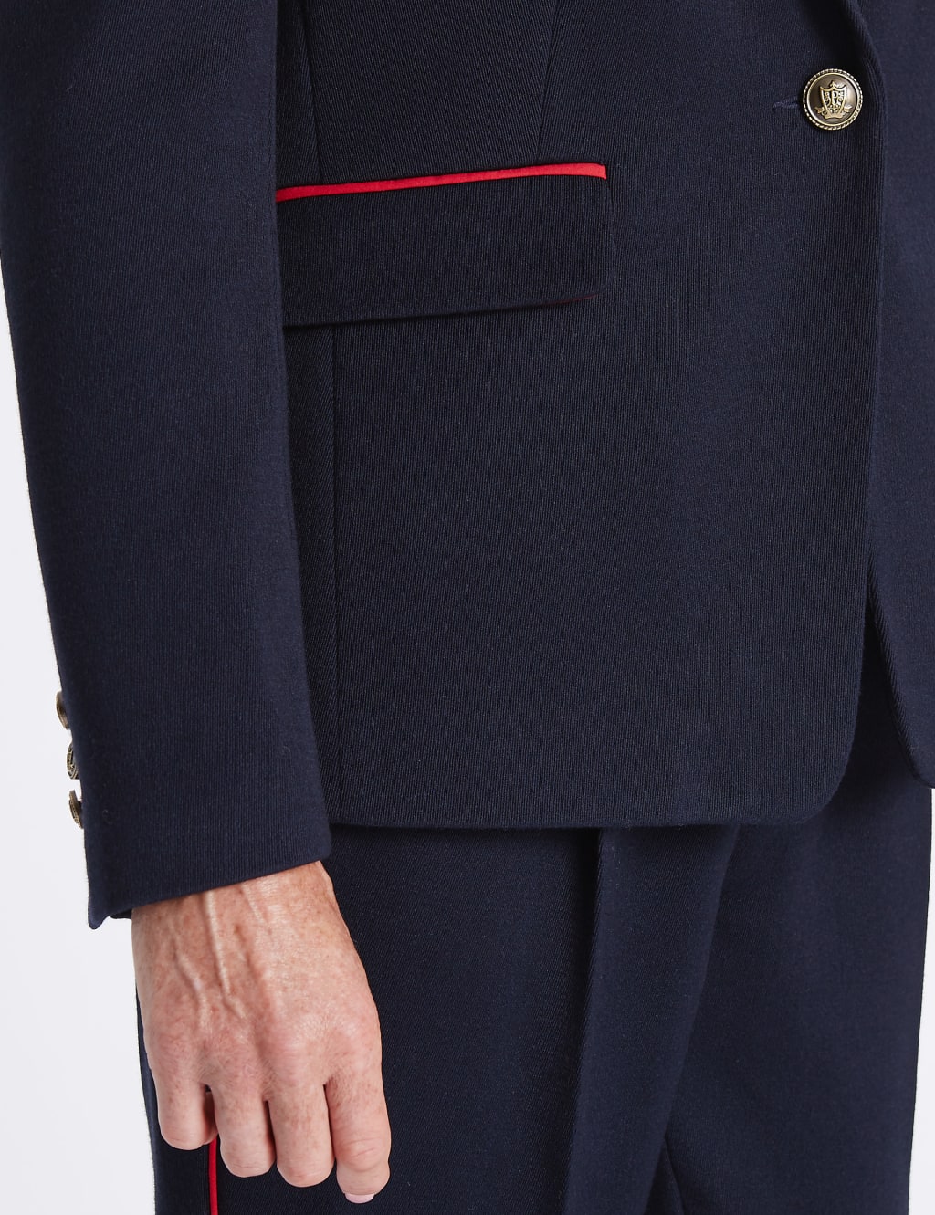 1 Button Contrast Piped Blazer 4 of 5