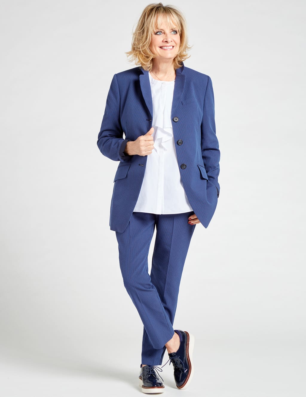 Cotton Blend Striped Blazer 1 of 5