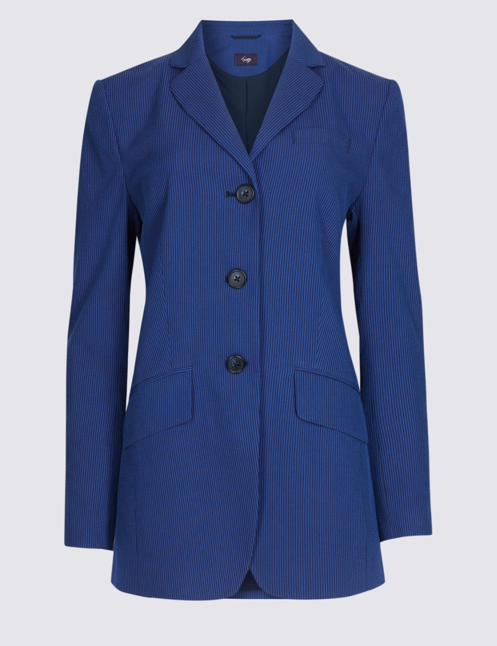 Cotton Blend Striped Blazer 2 of 5