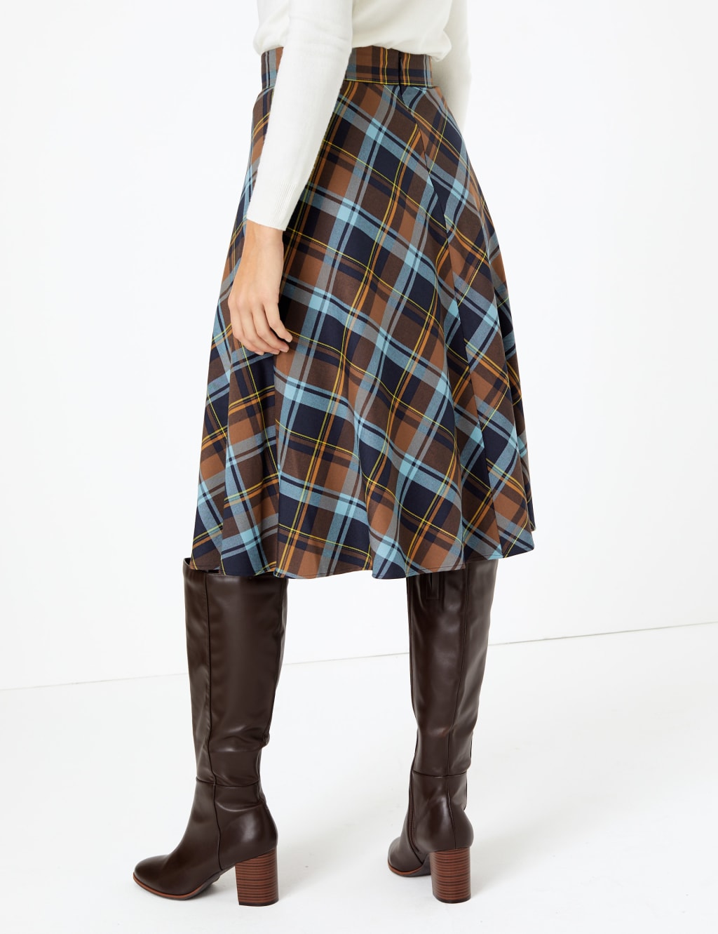 Checked A-Line Midi Skirt 4 of 4