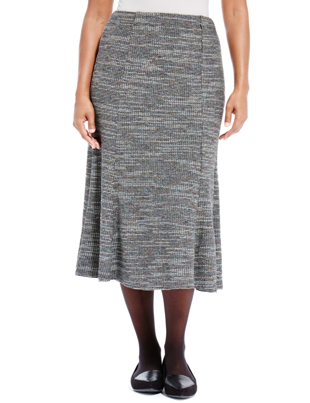 Calf Length Panelled Tweed Skirt M S Collection M S